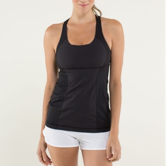 Lululemon Size 4 Energy Tank Top in Hyper Stripe Black - Picture 3 of 7